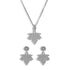 Sterling Silver 925 Leaf Shaped Pendant Set (Necklace and Earrings) - FKJNKLSTSL2310