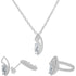 Sterling Silver 925 Pear Pendant Set (Necklace, Earrings and Ring) - FKJNKLST2013