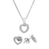 Sterling Silver 925 Heart Pendant Set (Necklace and Earrings) - FKJNKLSTSL2311