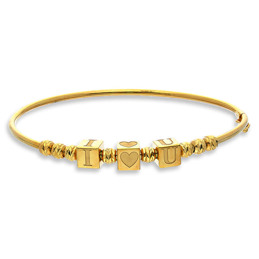 Gold I Love You Bangle in 18KT - FKJBNG18KU2002