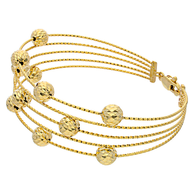 Gold Balls Bangle in 18KT - FKJBNG18KU2004