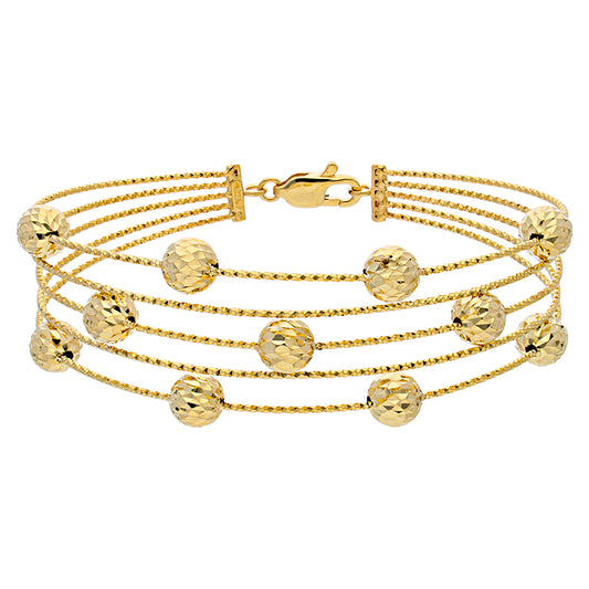 Gold Balls Bangle in 18KT - FKJBNG18KU2004