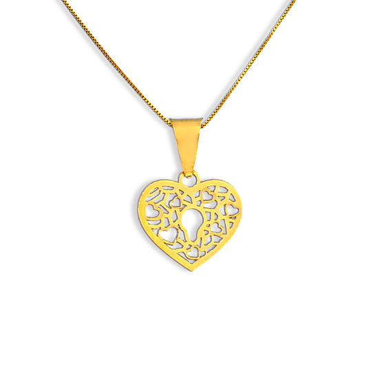 Gold Necklace (Chain with Heart Pendant) 18KT - FKJNKL18KU1024