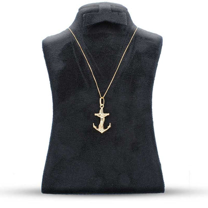Gold Necklace (Chain with Cross and Anchor Pendant) 18KT - FKJNKL18KU1034