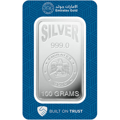 Emirates 100 Grams Silver Bar in 999 Silver - FKJGBRSL2164