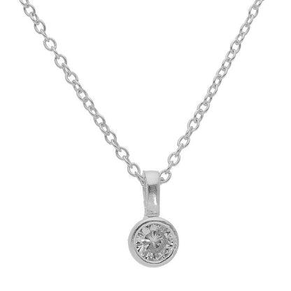Sterling Silver 925 Round Solitaire Pendant Set (Necklace, Earrings and Ring) - FKJNKLST1989