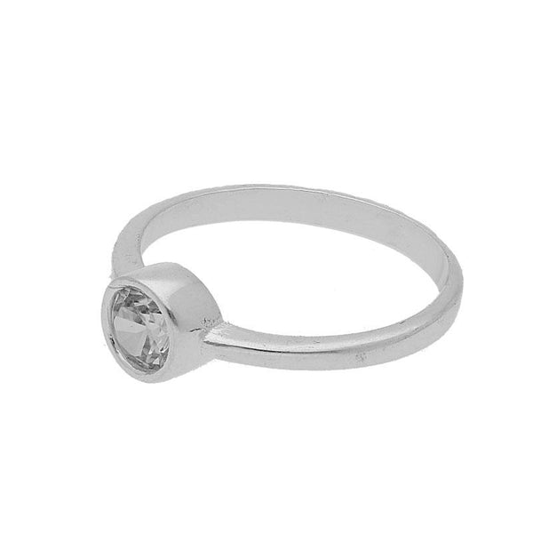 Sterling Silver 925 Round Solitaire Pendant Set (Necklace, Earrings and Ring) - FKJNKLST1989