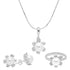 Sterling Silver 925 Pearl Pendant Set (Necklace, Earrings and Ring) - FKJNKLST2017