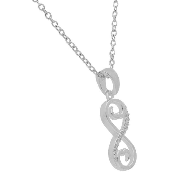 Sterling Silver 925 Infinity Pendant Set (Necklace, Earrings and Ring) - FKJNKLST2000