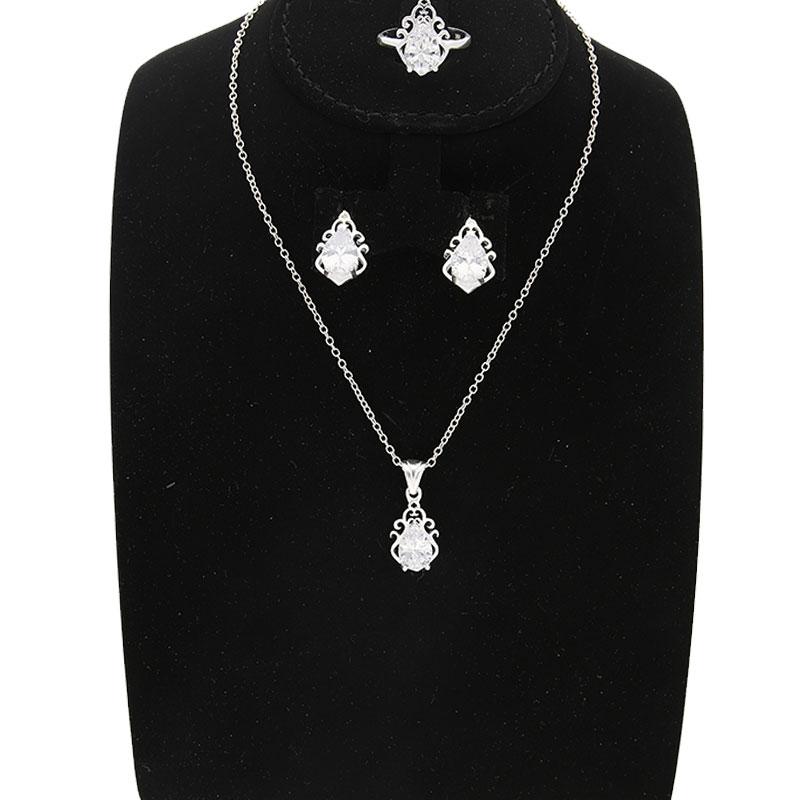 Silver necklace and on sale earring set