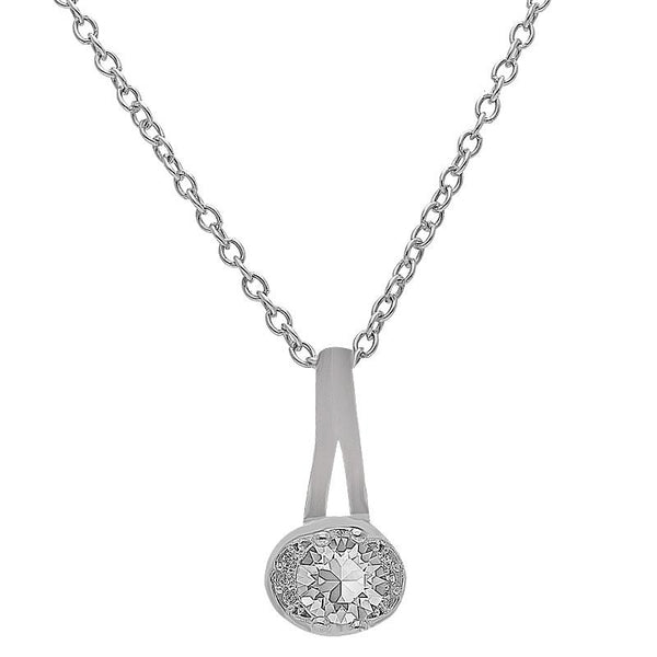 Sterling Silver 925 Solitaire Pendant Set (Necklace, Earrings and Ring) - FKJNKLST2030