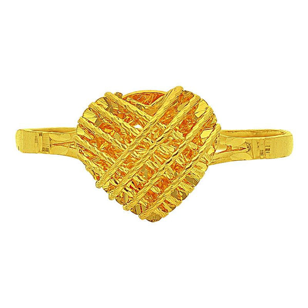 Gold Heart Cage Ring 22KT - FKJRN22K2103