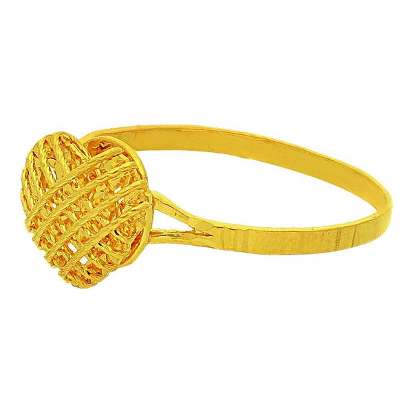 Gold Heart Cage Ring 22KT - FKJRN22K2103