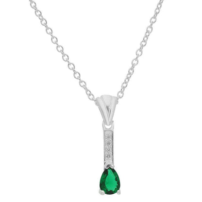Sterling Silver 925 Teardrop Solitaire Pendant Set (Necklace, Earrings and Ring) - FKJNKLST2063
