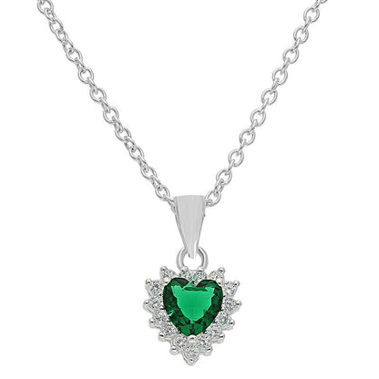 Sterling Silver 925 Heart Pendant Set (Necklace, Earrings and Ring) - FKJNKLSTSL2083
