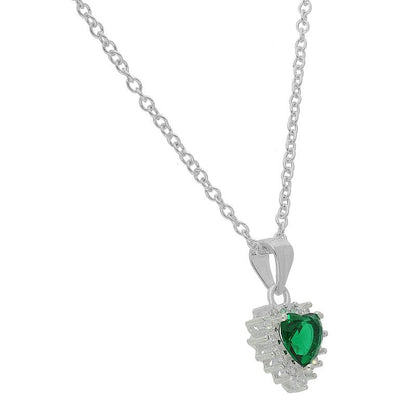 Sterling Silver 925 Heart Pendant Set (Necklace, Earrings and Ring) - FKJNKLSTSL2083
