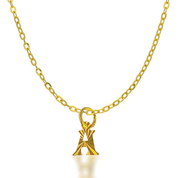 Gold Necklace (Chain with Alphabet Pendant) 18KT - FKJNKL1468