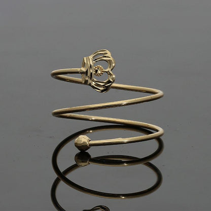 Gold Spiral Ring with Crown in 18KT - FKJRN18K2176
