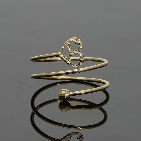 Gold Spiral Ring with Heart in 18KT - FKJRN18K2174