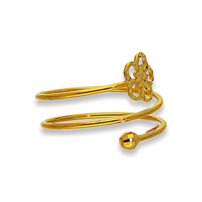 Gold Spiral Ring with Flower in 18KT - FKJRN18K2172