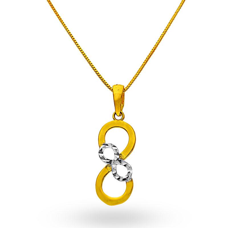 Gold Infinity Pendant Set (Necklace, Earrings and Ring) 18KT - FKJNKLST18K2121