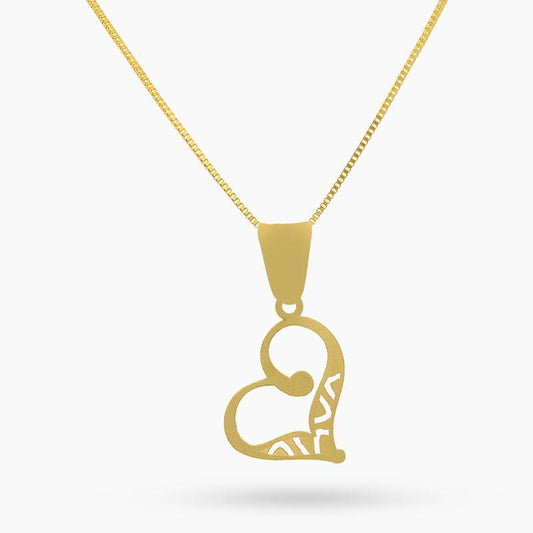 Gold Necklace (Chain with Twisted Heart Pendant) 18KT - FKJNKL18K2048
