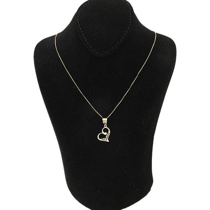 Gold Necklace (Chain with Twisted Heart Pendant) 18KT - FKJNKL18K2048