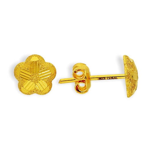 Gold Stud Star Shaped Earrings 18KT - FKJERN18K1821