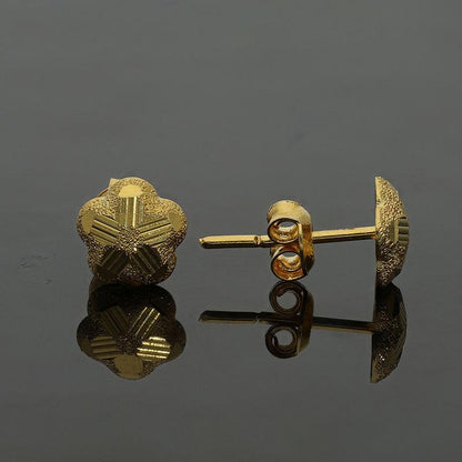 Gold Stud Star Shaped Earrings 18KT - FKJERN18K1821