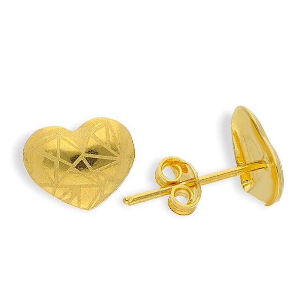 Gold Heart Pendant Set (Necklace and Earrings) 18KT - FKJNKLST18K2150