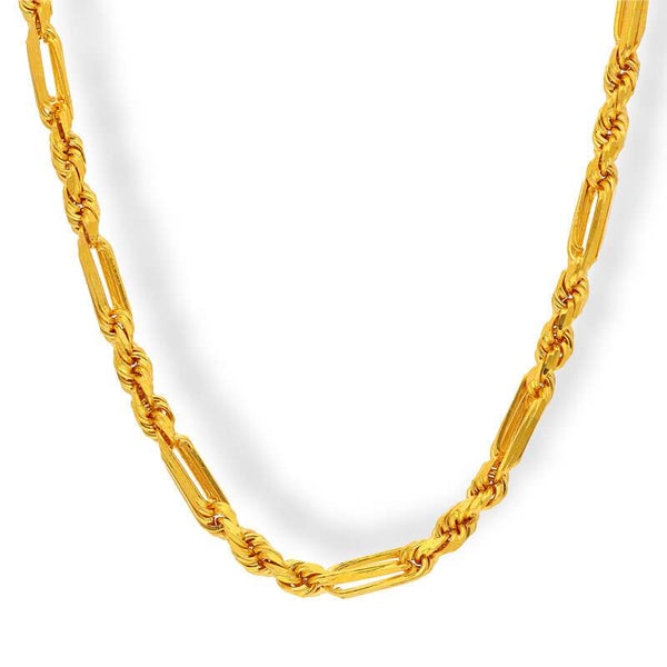 Gold Rope Link Chain 22KT - FKJCN22K2130
