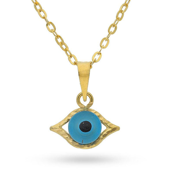 Gold Necklace (Chain with Eye Pendant) 18KT - FKJNKL1477