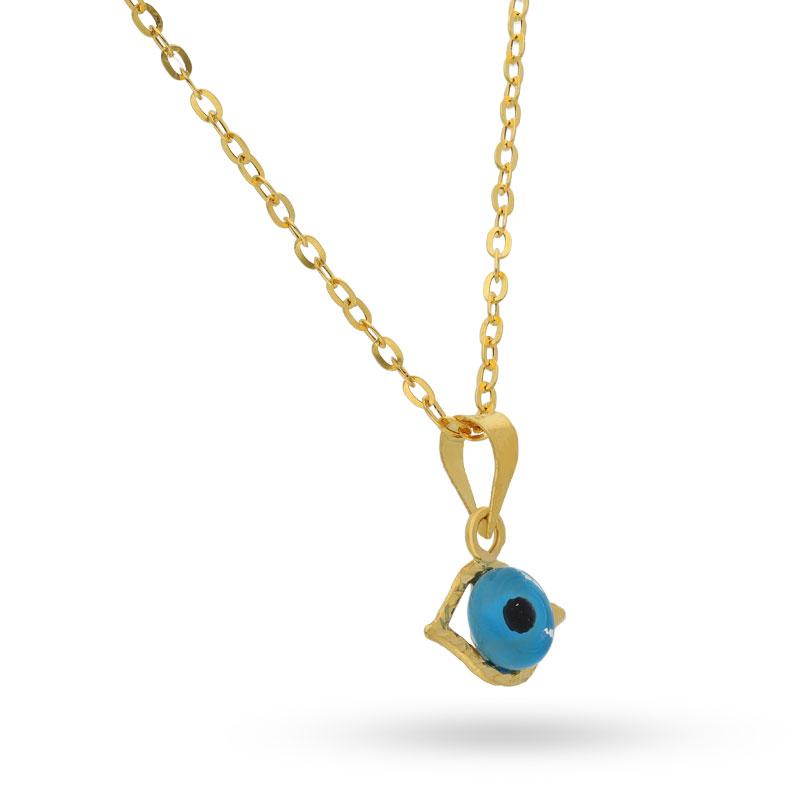 Gold Necklace (Chain with Eye Pendant) 18KT - FKJNKL1477