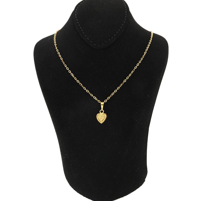 Gold Necklace (Chain with Heart Pendant) 18KT - FKJNKL1218
