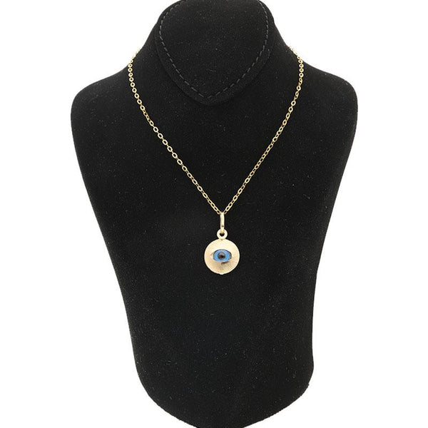 Gold Necklace (Chain with Evil Eye Pendant) 18KT - FKJNKL1834