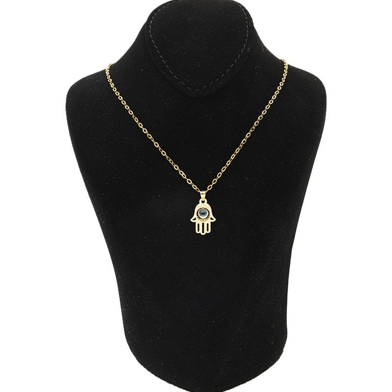 Gold Necklace (Chain with Hamsa Hand Pendant) 18KT - FKJNKL1678