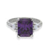 Sterling Silver 925 Purple Solitaire Ring - FKJRNSL2271