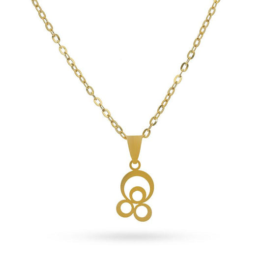 Gold Necklace (Chain with Rings Pendant) 18KT - FKJNKL18K2081