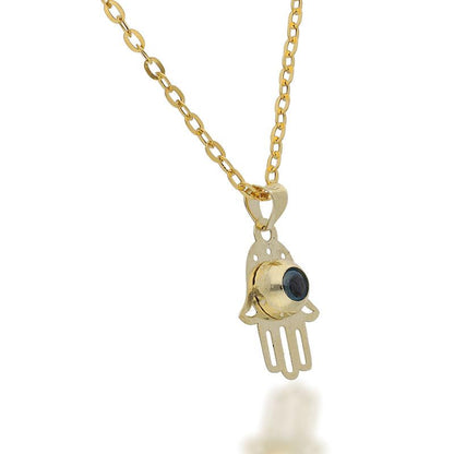 Gold Necklace (Chain with Hamsa Hand Pendant) 18KT - FKJNKL1678
