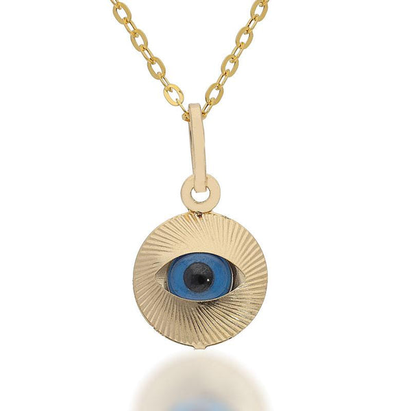 Gold Necklace (Chain with Evil Eye Pendant) 18KT - FKJNKL1834