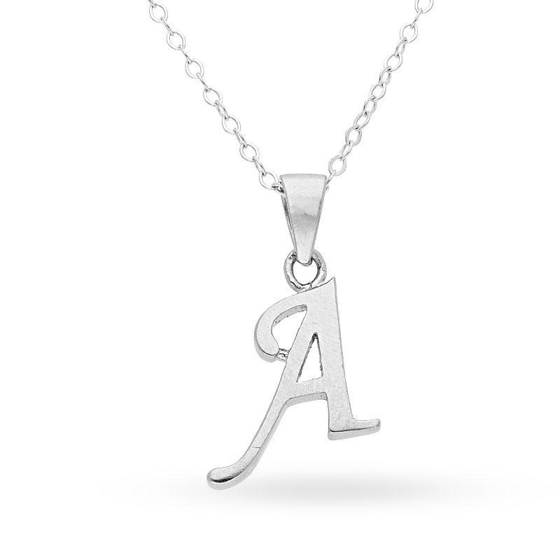 Sterling Silver 925 Necklace (Chain with Alphabet Pendant) - FKJNKLSL2097