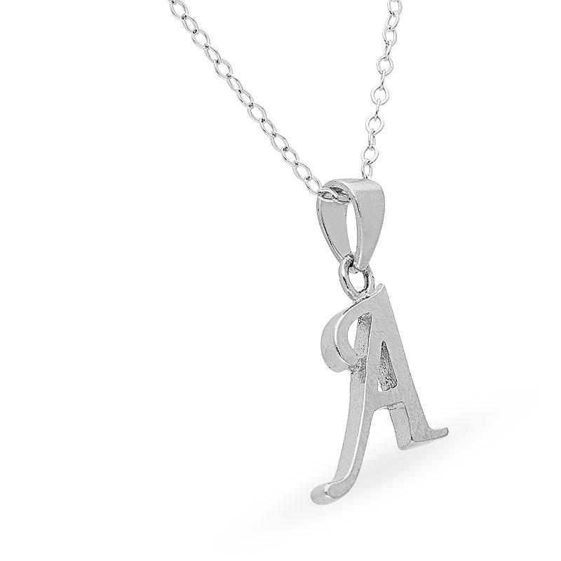 Sterling Silver 925 Necklace (Chain with Alphabet Pendant) - FKJNKLSL2097