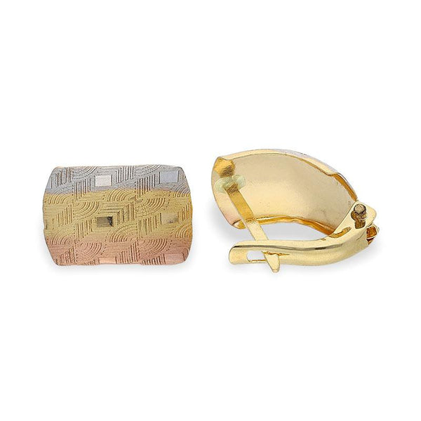 Tri-Gold Clip Earrings 18KT - FKJERN18K1806