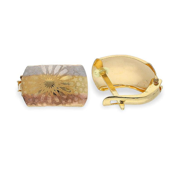 Tri-Gold Clip Earrings 18KT - FKJERN18K1806