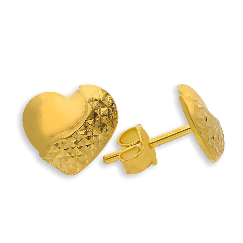 Gold Heart Pendant Set (Necklace, Earrings and Ring) 18KT - FKJNKLST18K2157