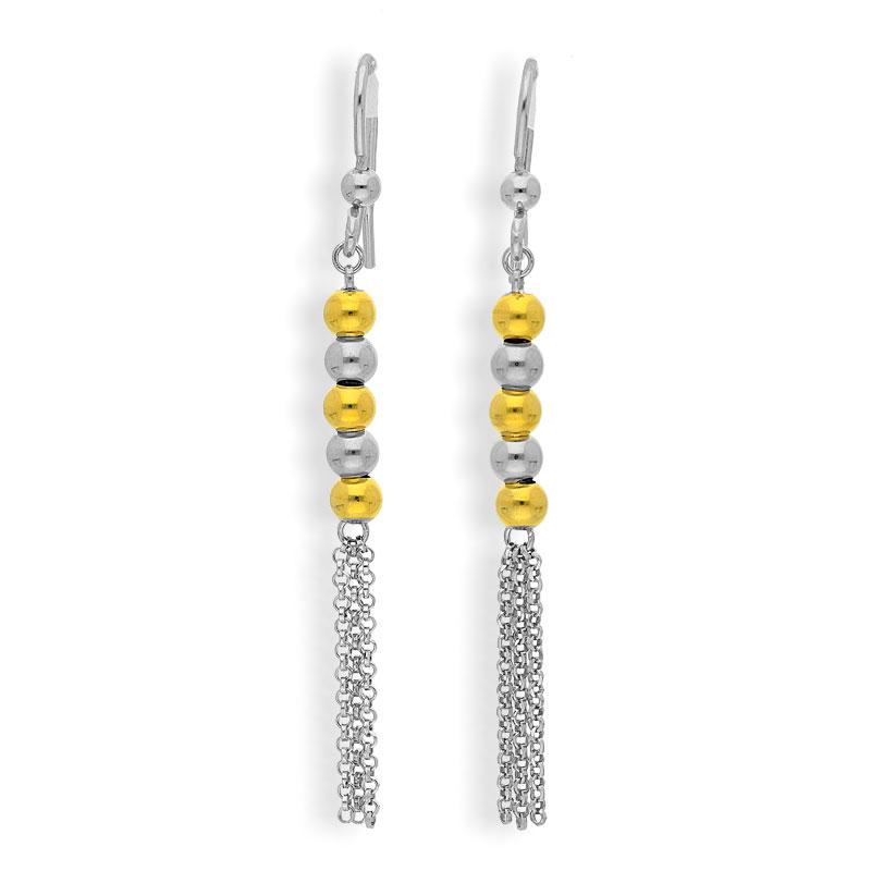 Sterling Silver 925 Balls Pendant Set (Necklace and Earrings) - FKJNKLSTSL2162