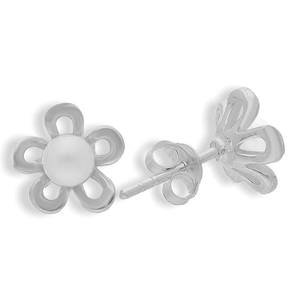 Sterling Silver 925 Flower Earrings - FKJERNSL2191