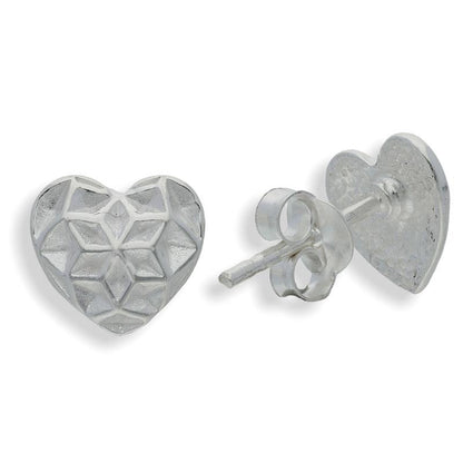 Sterling Silver 925 Heart Earrings - FKJERNSL2197