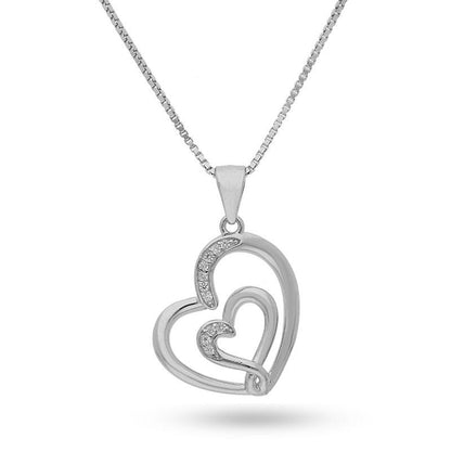 Sterling Silver 925 Necklace (Chain with Heart Pendant) - FKJNKLSL2161