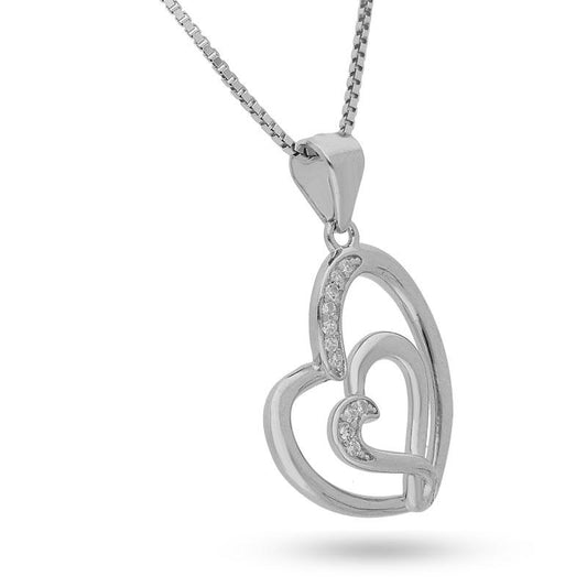 Sterling Silver 925 Necklace (Chain with Heart Pendant) - FKJNKLSL2161